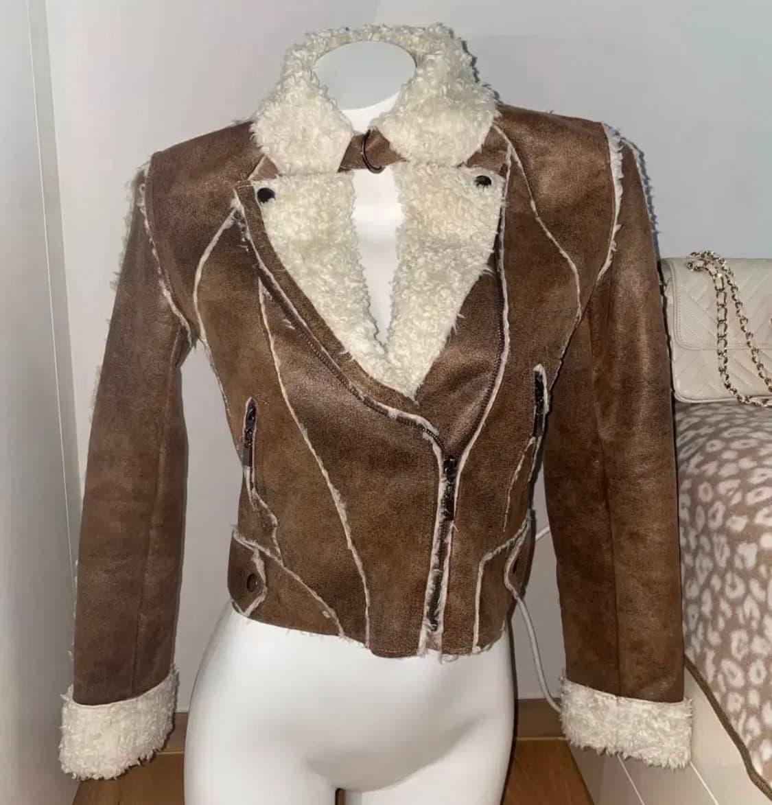 빈티지 브라운 무스탕/갸루 펑크 페어리 그런지 y2k 라떼 오네 상품이미지1