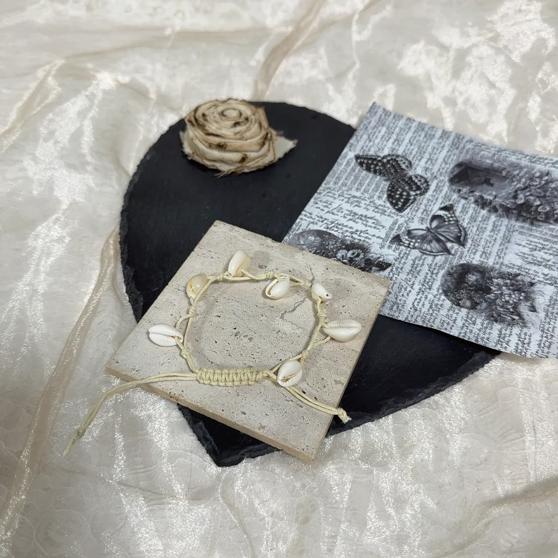 빈티지 핸드메이드 쉘소라 조절 팔찌 상품이미지1