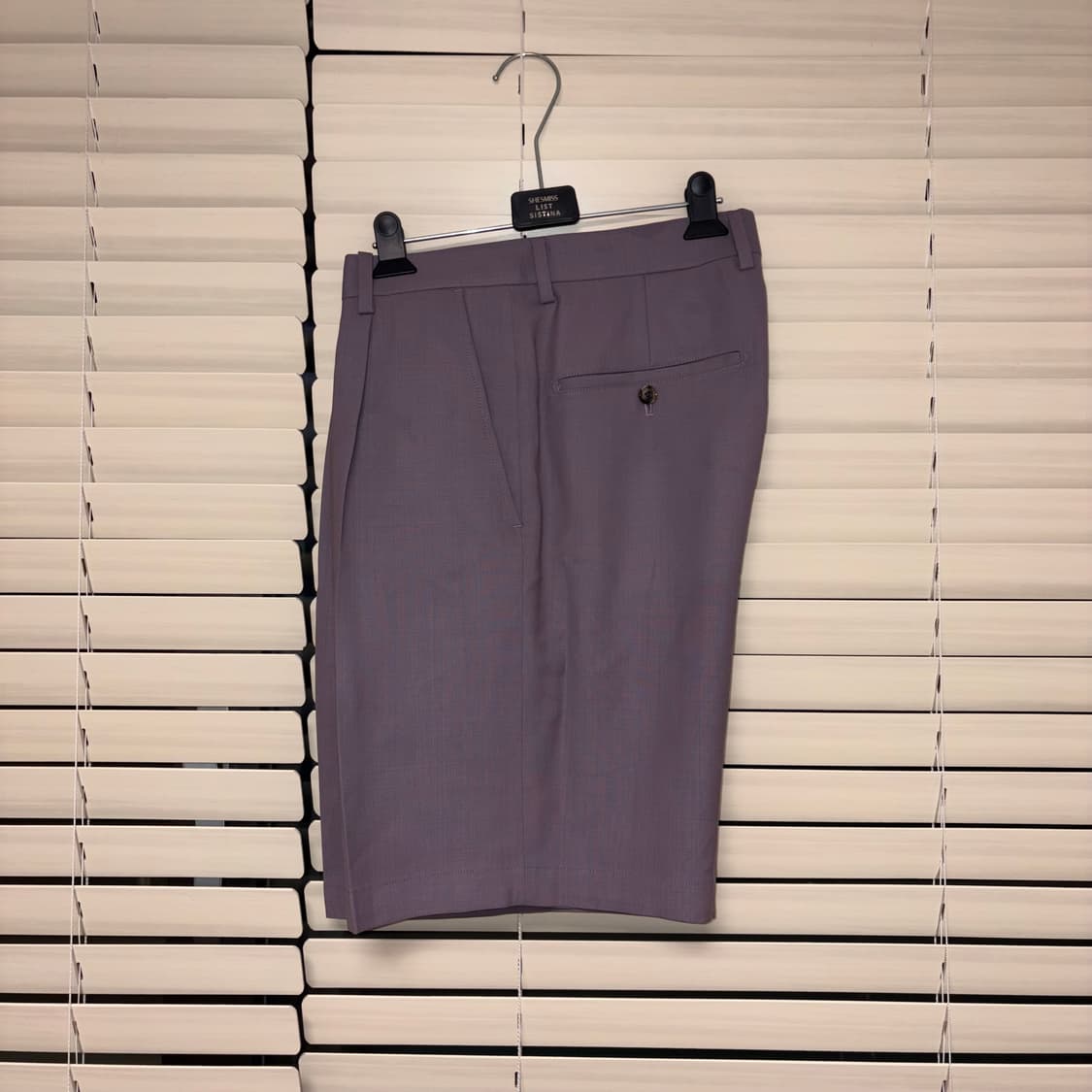 와코마리아 도멜 DORMEUIL 울 플리티트 쇼츠 반바지 퍼플 L 상품이미지3
