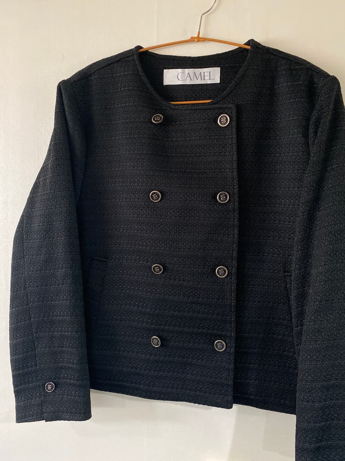 CAMEL 블랙 트위드 더블 자켓 상품이미지1