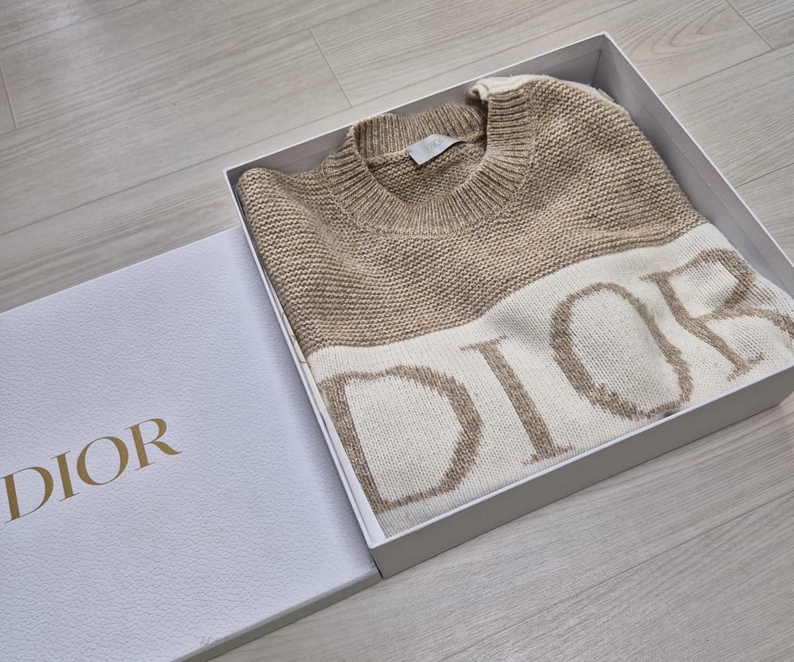 (정품) 디올 시그니처 로고 울 캐시미어 스웨터 M 상품이미지7