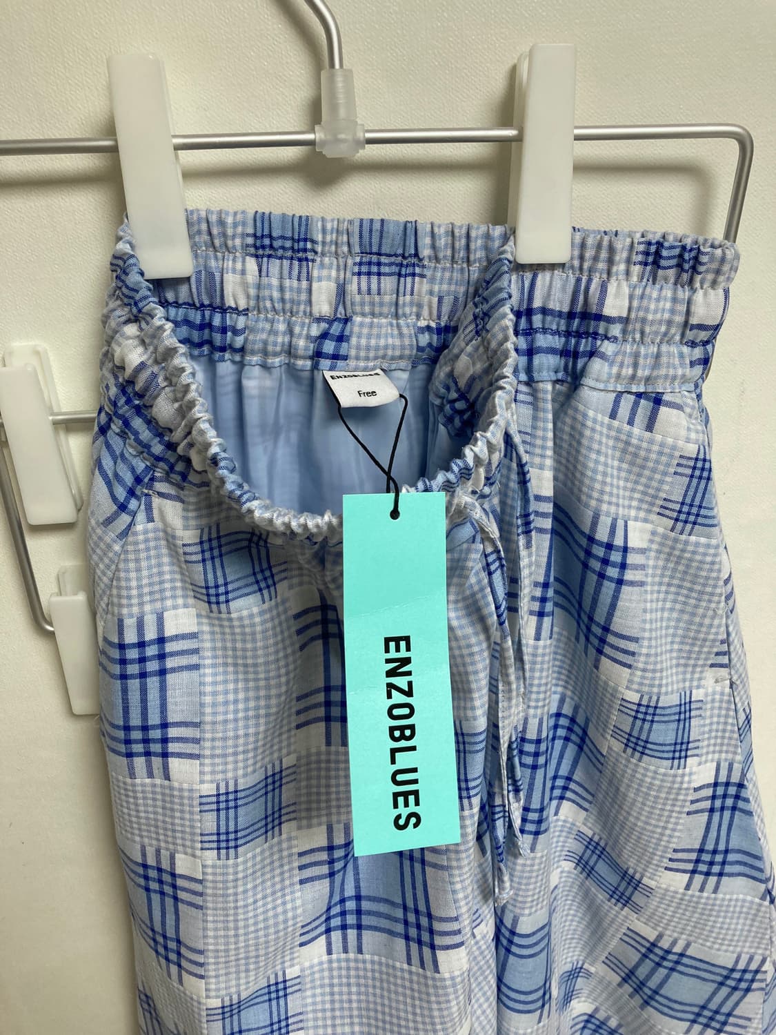 엔조블루스 2026ss 블루 체크 스커트 상품이미지5