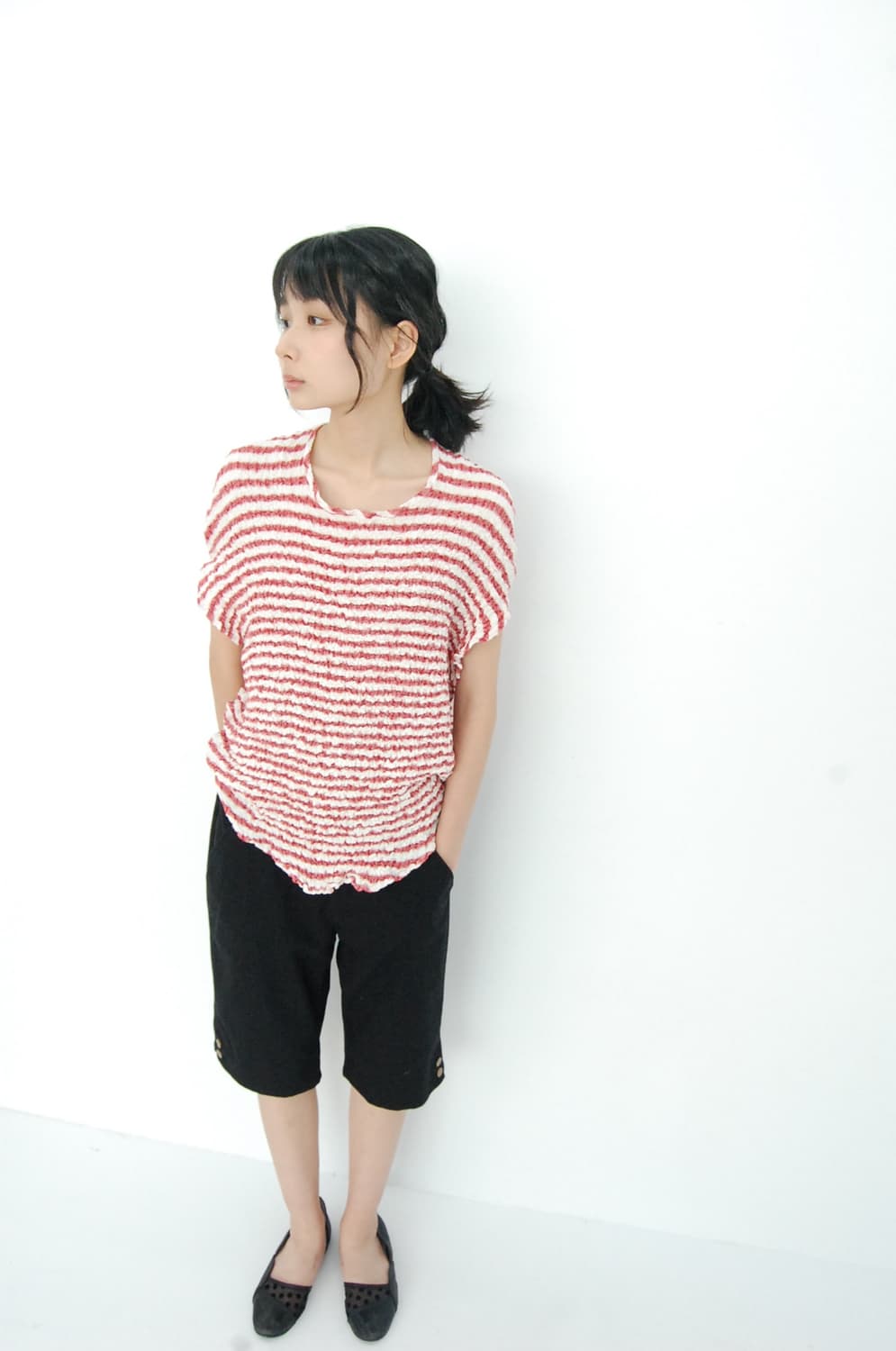 Ne-net wrinkle stripe top 상품이미지1