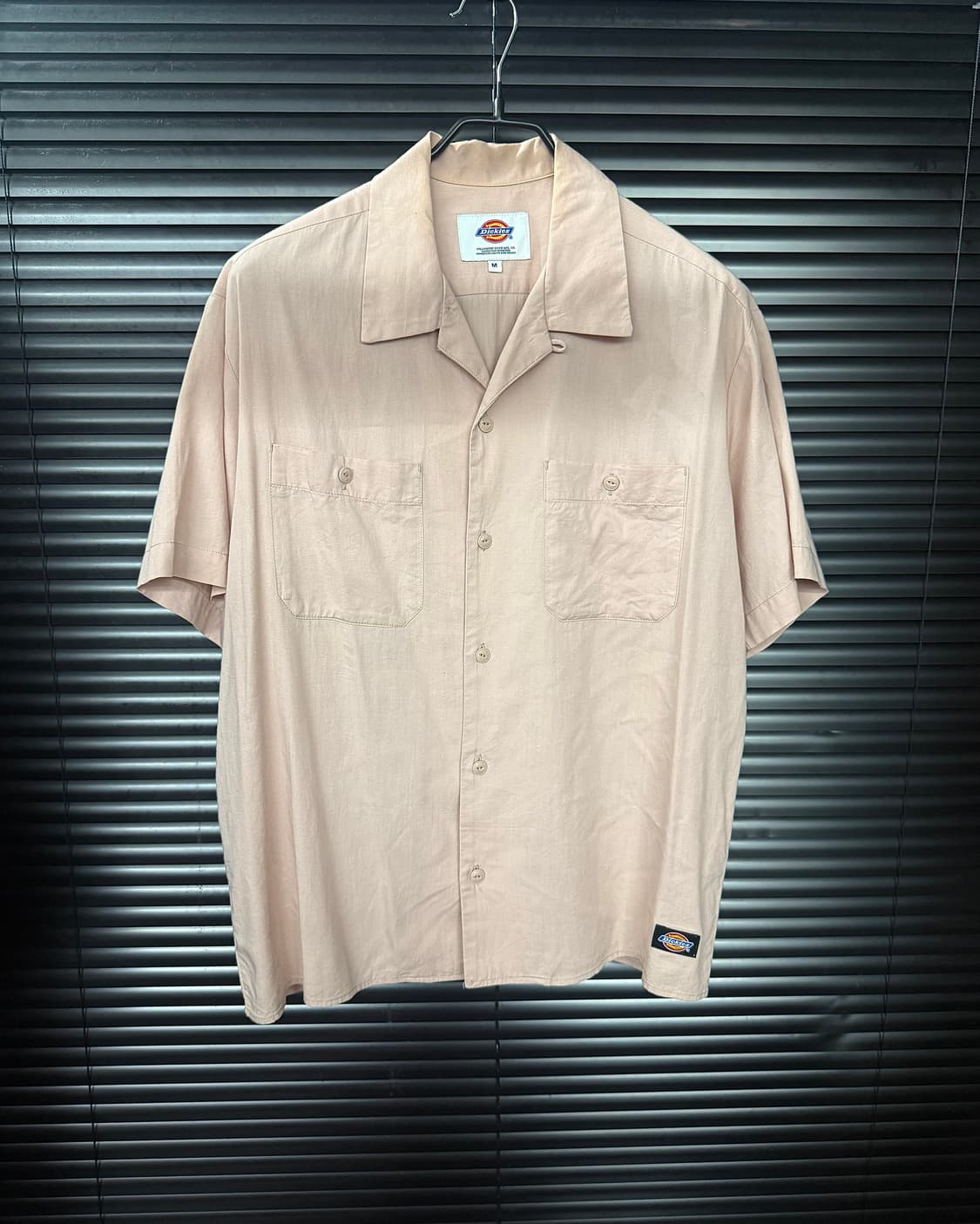 디키즈 핑크 오픈 카라 포켓 반팔 워크 셔츠 일본판 여름 얇은 M 95 상품이미지2