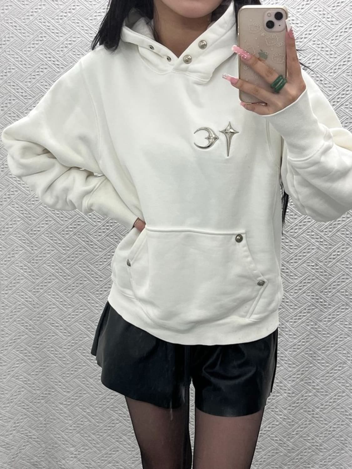 떠그 클럽 빈티지 스트릿 락시크 쇠맛 스터드 후드티 1 C12497 상품이미지1