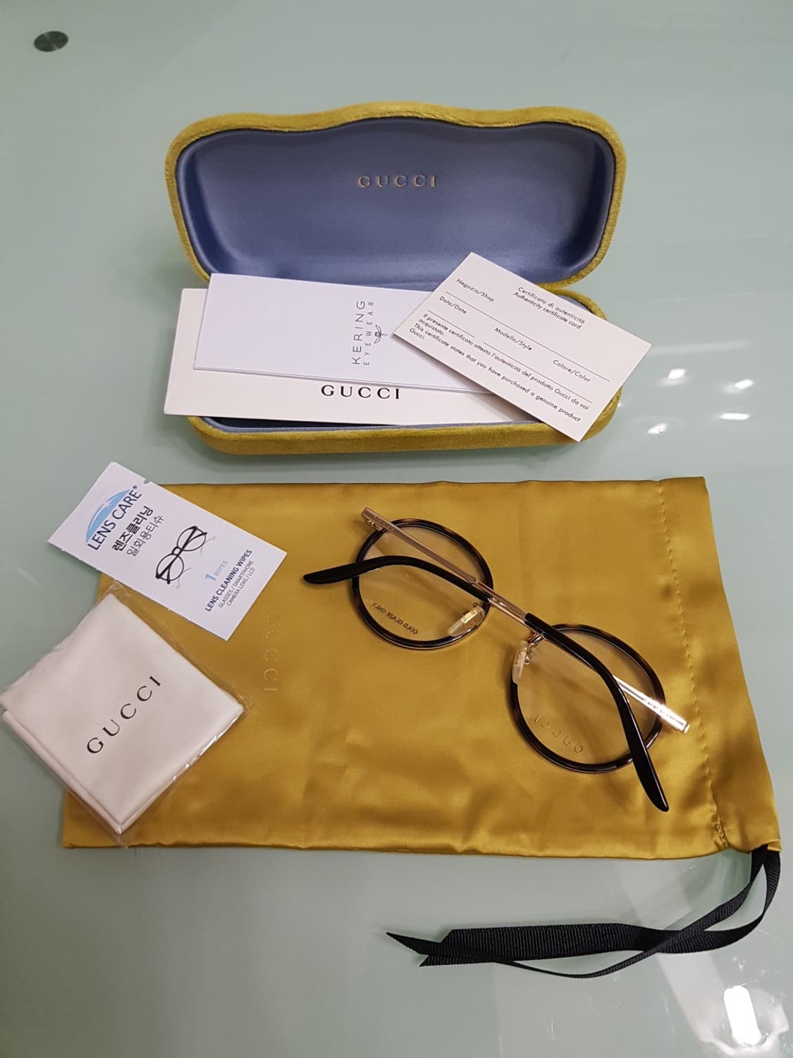 새상품 풀구성)구찌 솔텍스 라운드안경테 레오파드 상품이미지6