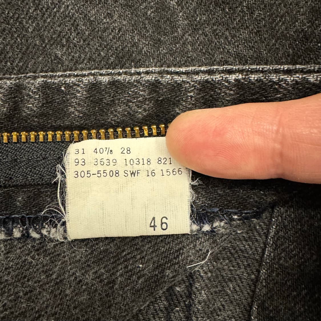 90s Lee 우먼스 하이웨이스트 테이퍼드 블랙진 made in USA  상품이미지8