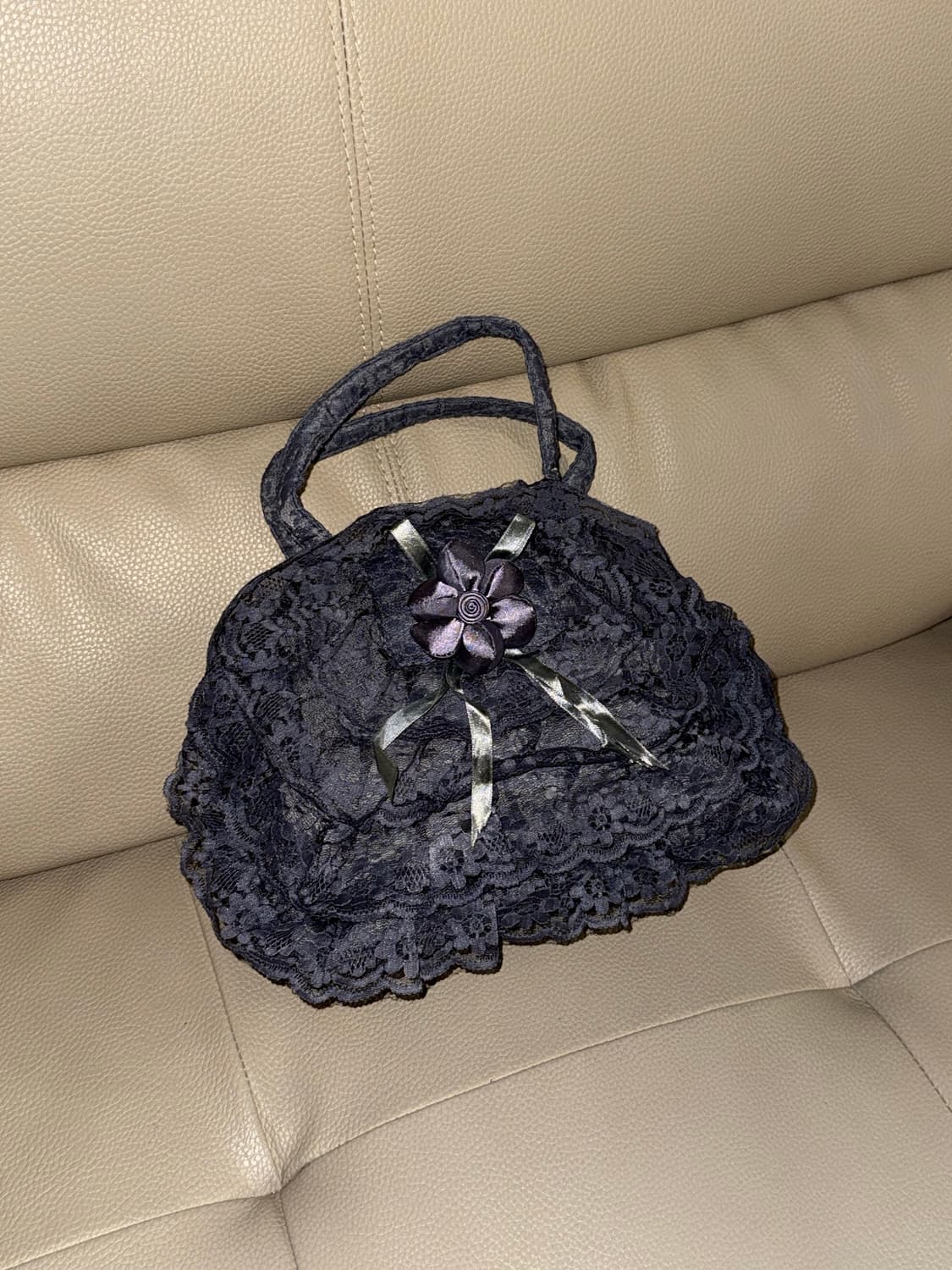blue grey lace detail tote bag  상품이미지1