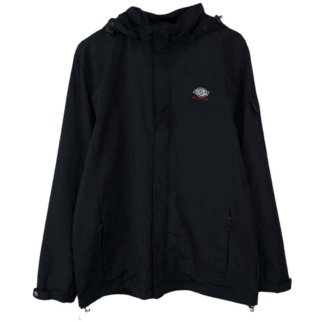 [디키즈] 로고 자수 후드 바람막이 자켓 블랙 M19420 상품이미지2