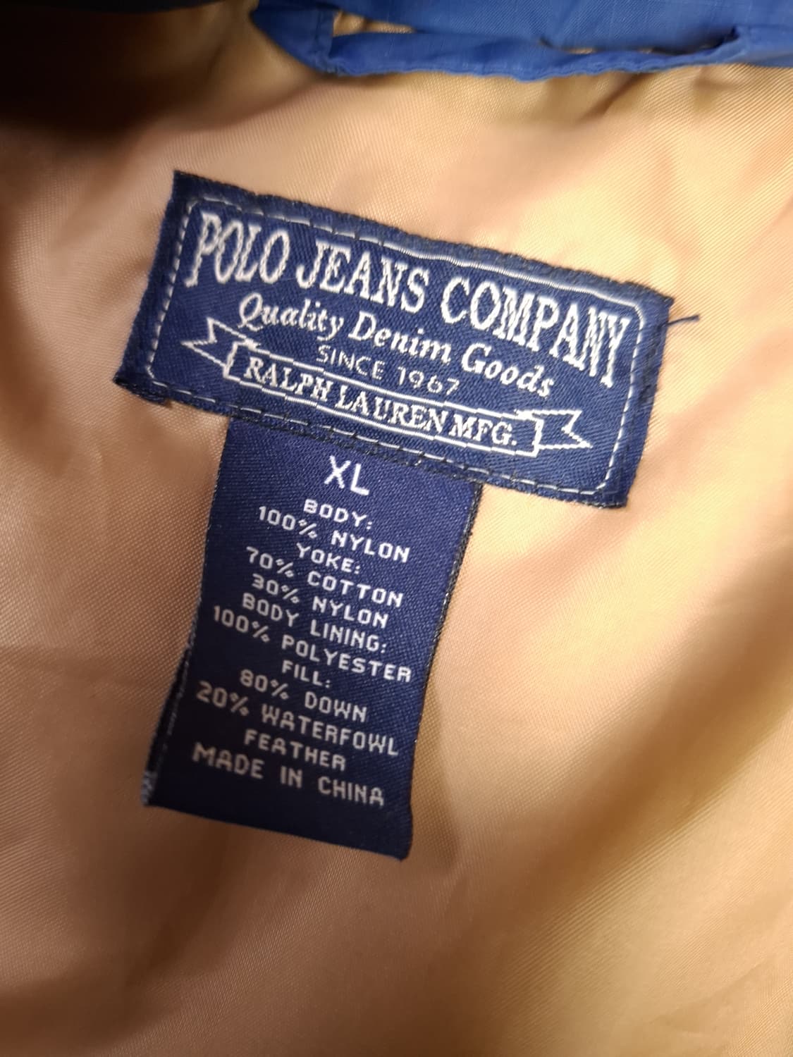 오리지날 90's 랄프로렌 폴로 진스 다운 패딩 베스트 상품이미지2