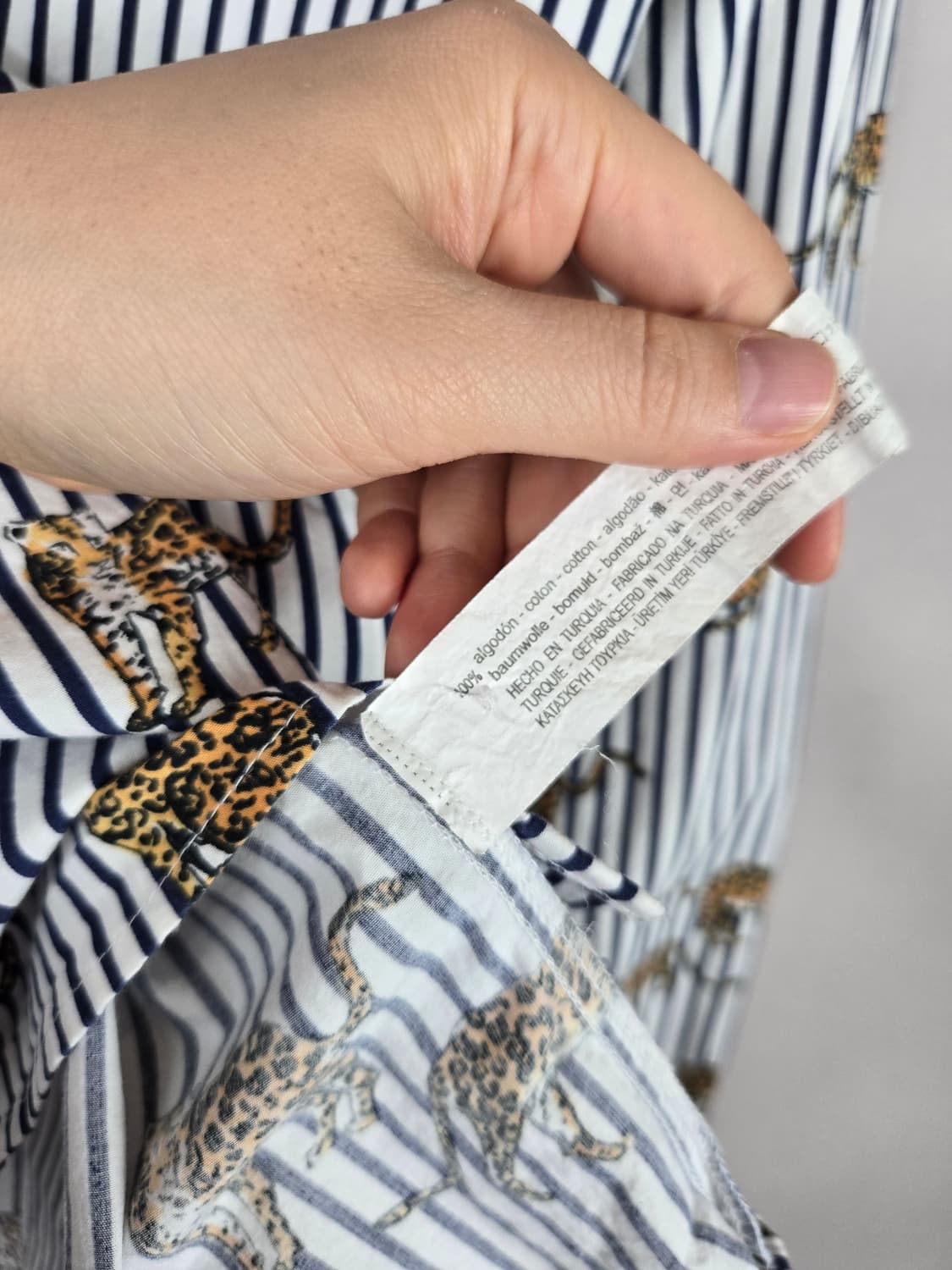 [무료배송]자라 L 여성 스판 차이나카라 표범 레오파드 스트라이프 셔츠 상품이미지9