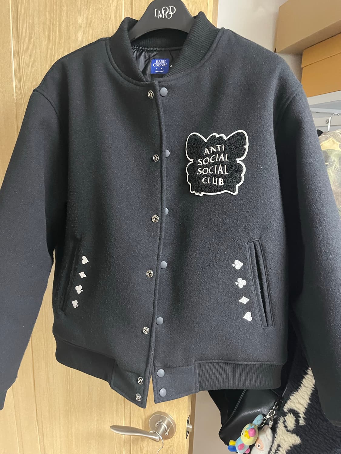 [L] 안티소셜클럽 x 베이스크림 바시티 자켓 상품이미지2