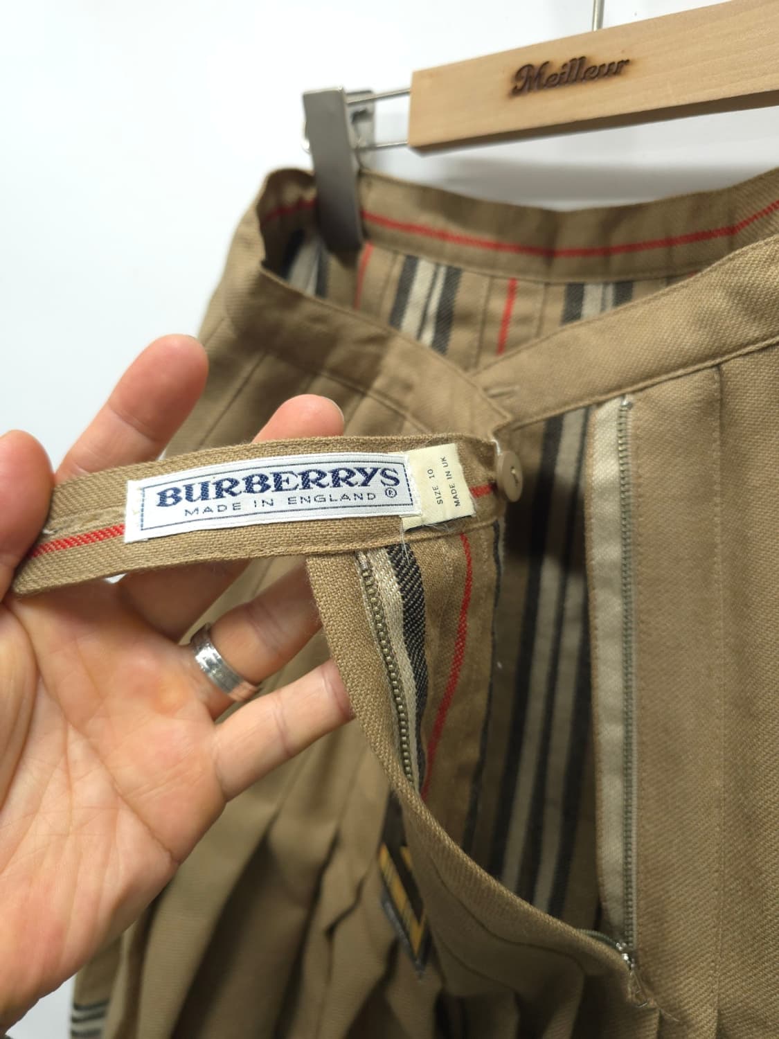 [영국 빈티지] 버버리 노바체크 포인트 울 플리츠 스커트 상품이미지6