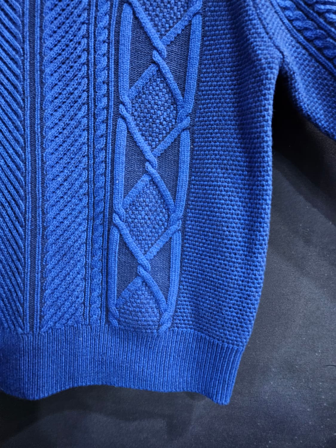 디스코드사운드 블루 남성 90~95 꽈배기 니트 상품이미지6