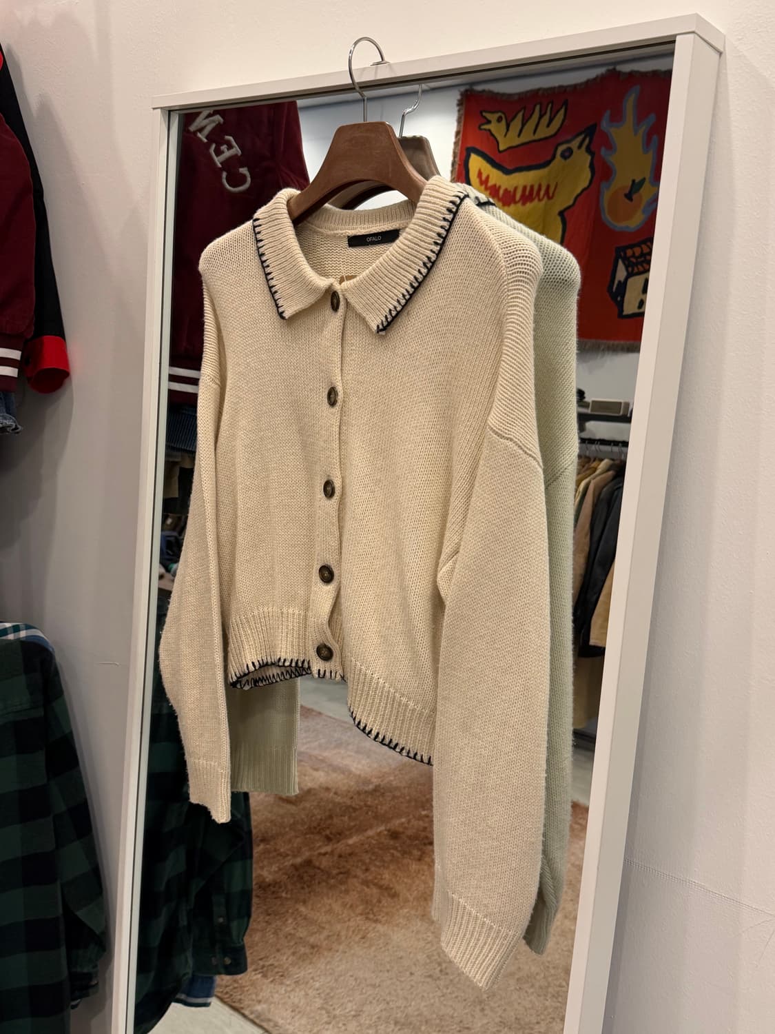 Vtg 빈티지 스티치 카라 가디건 상품이미지1