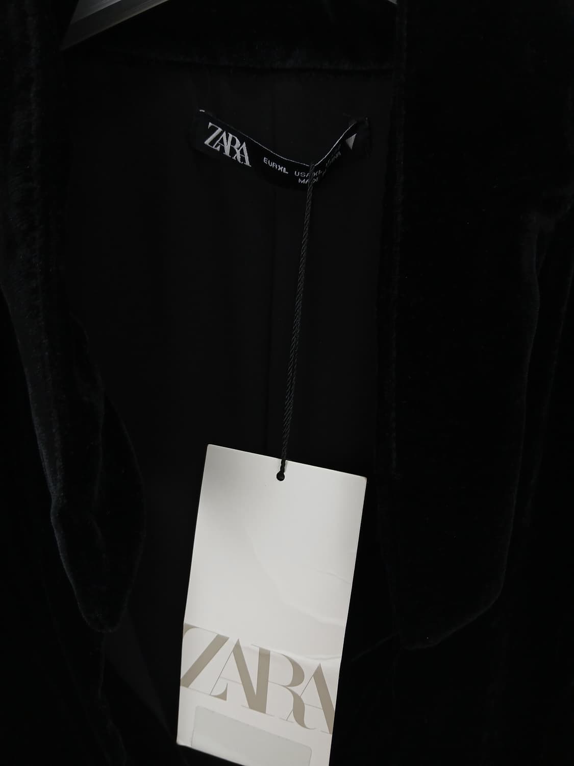 ZARA 벨벳 블랙 원피스 (XL) 100 L 77-88 새제품 상품이미지7