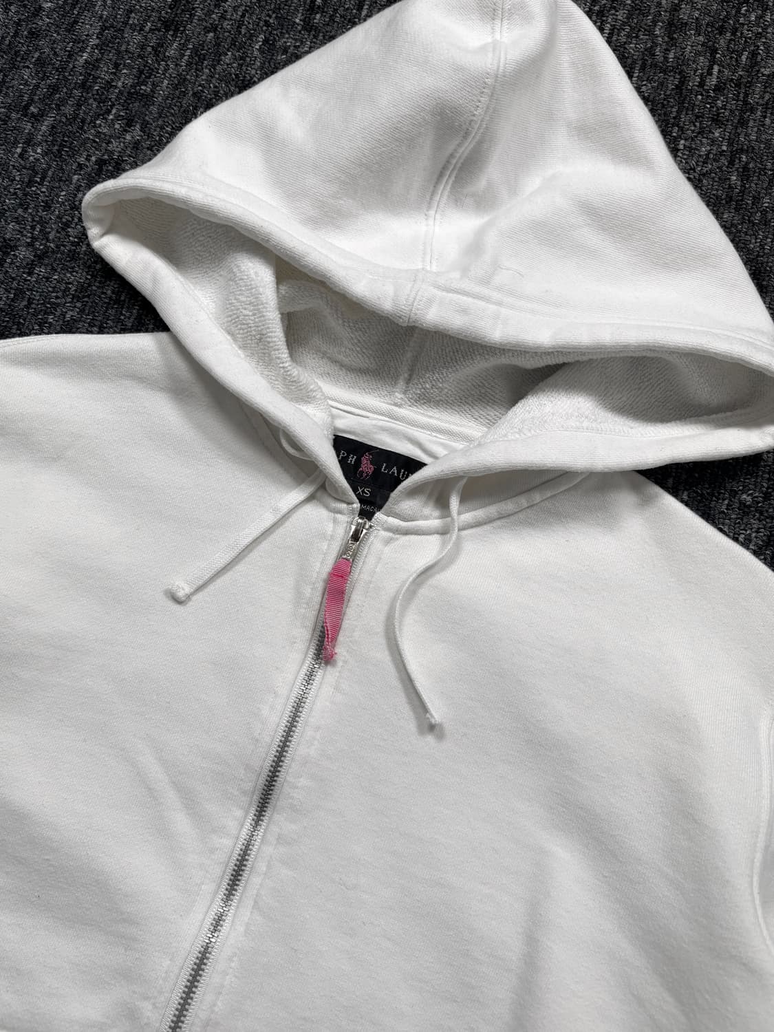 폴로 핑크 빅포니 화이트 후드집업 상품이미지4