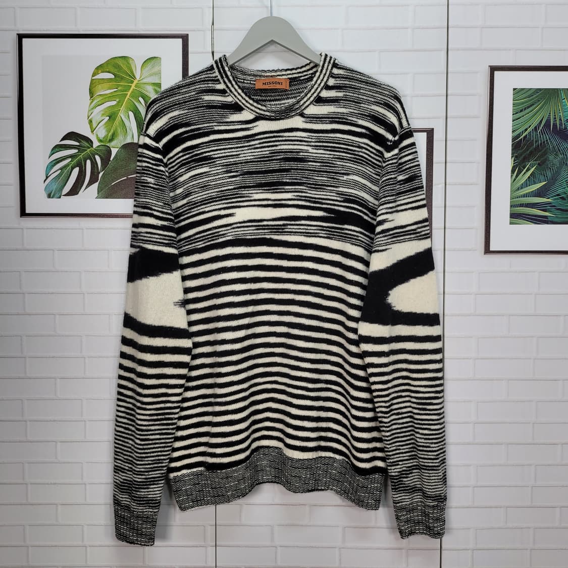 MISSONI 미쏘니 스트라이프 니트 울 스웨터 이태리 제품 52 사이즈 상품이미지1