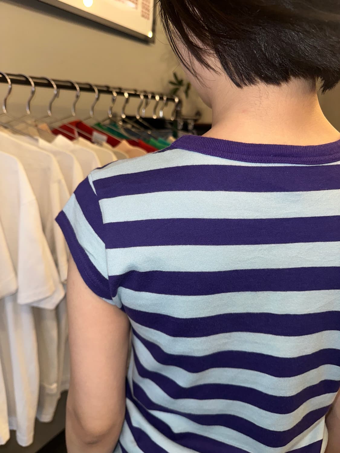 Old Beams Boy stripe pattern short T 상품이미지5