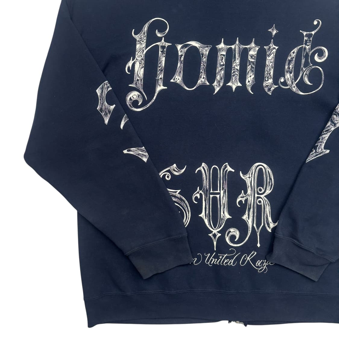 길단 빈티지 치카노 프린팅 네이비 후드집업 XL 상품이미지6