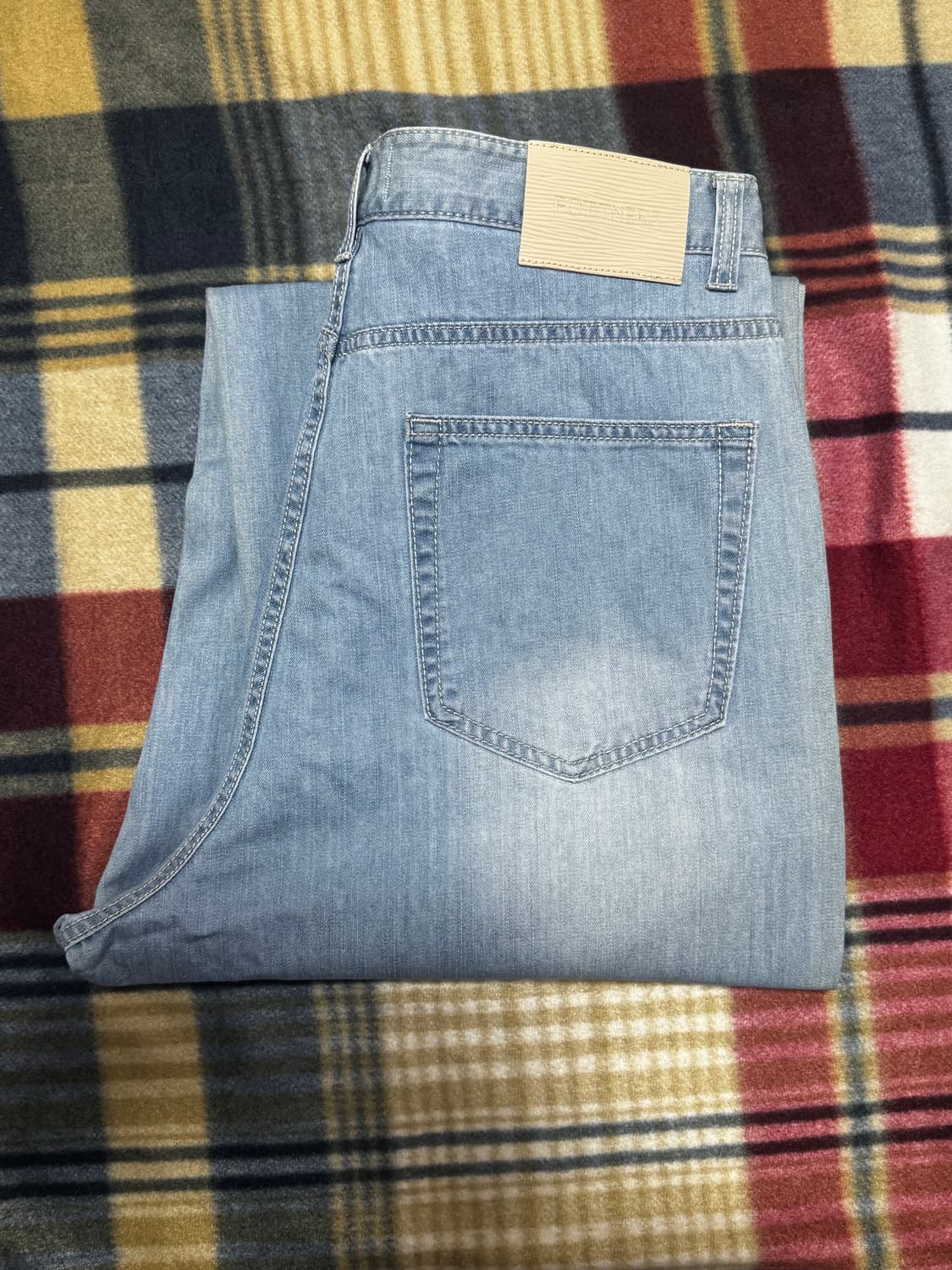 택 제거 새상품) 포트너스 와이드 데님팬츠 (라이트 블루, L) 상품이미지1