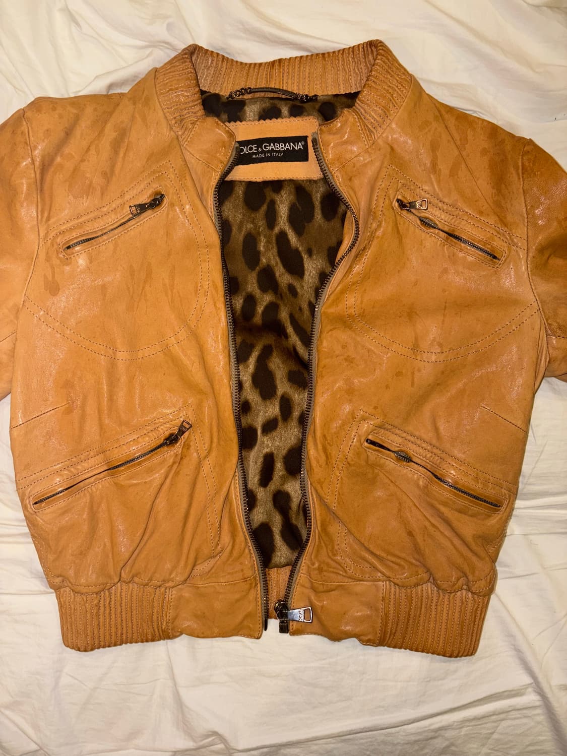 돌체앤가바나 가죽점퍼 orange 상품이미지2