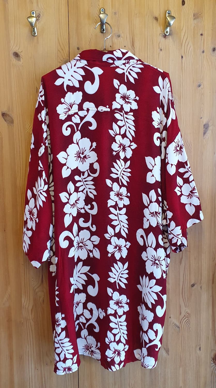 130(4XL) .하와이안 셔츠(딥레드) 상품이미지2