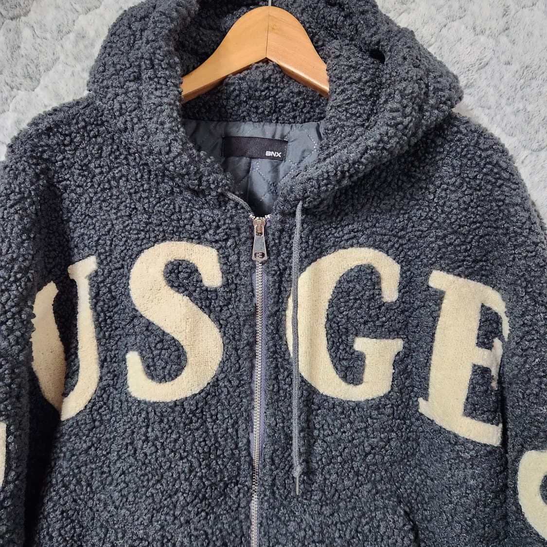 H334 [F] BNX 오버핏 뽀글이 후드 점퍼 상품이미지3