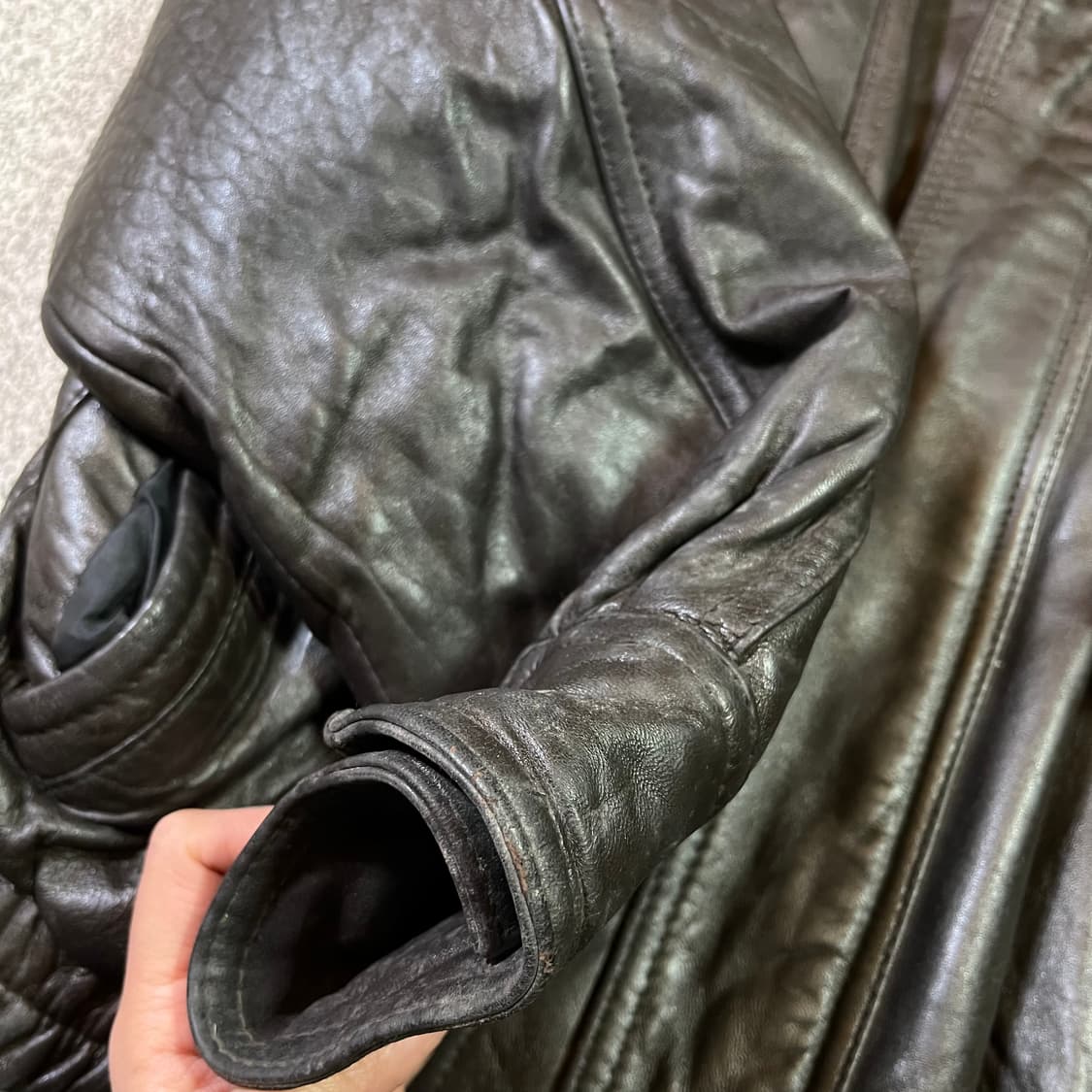 Vintage 빈티지 가죽 봄버 자켓 상품이미지6