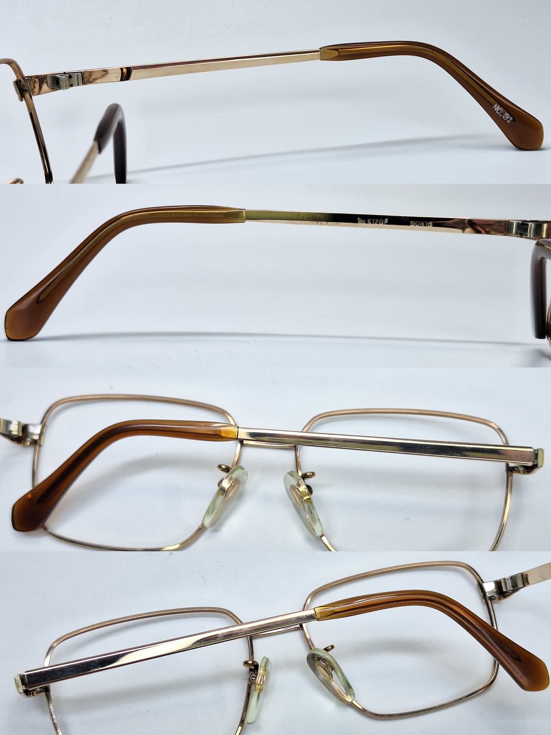 80s 일본제 빈티지 데드스톡 미사용 K12GF no.31 금장 안경테  상품이미지9