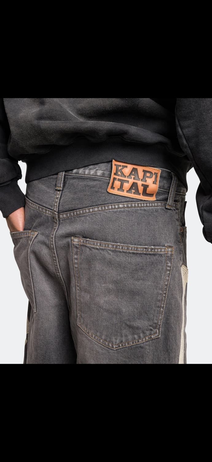 캐피탈 14온즈 데님 5P 본 자수 숏 팬츠 블랙 38사이즈 상품이미지6