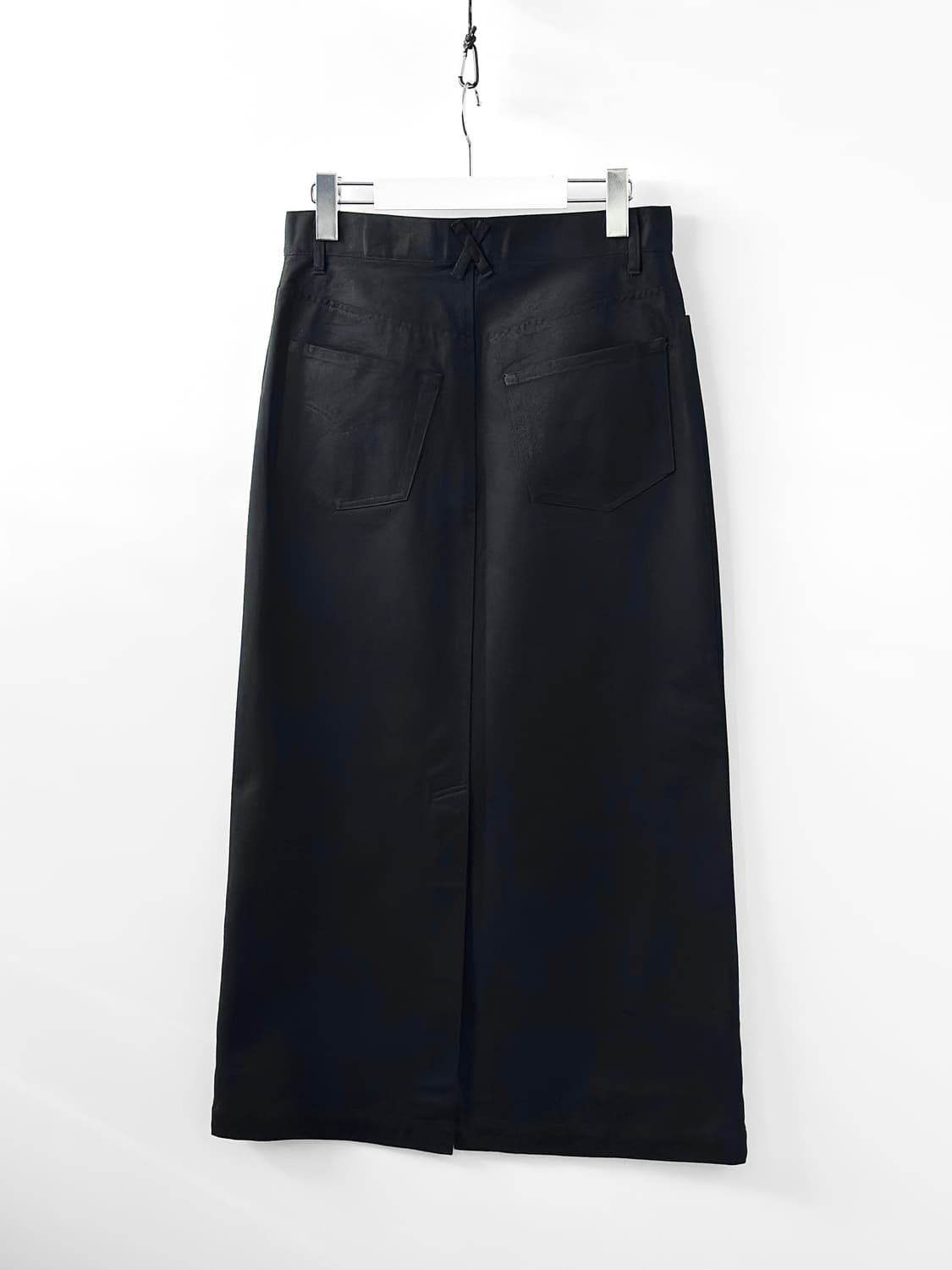 00s 트리콧 꼼데 가르송 블랙 코튼 롱 스커트 상품이미지5