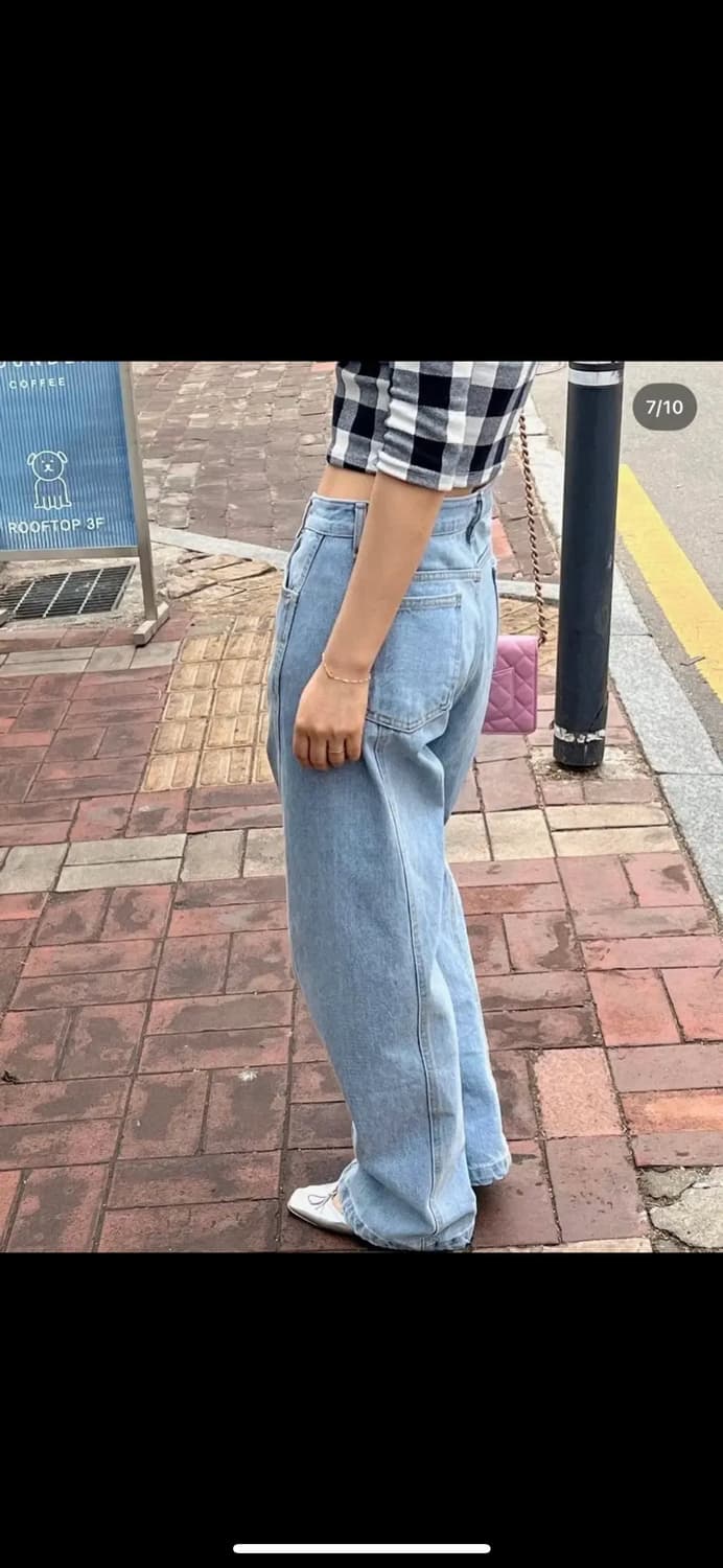 살롱드매그 8051 절개 와이드 데님 팬츠 s 상품이미지5