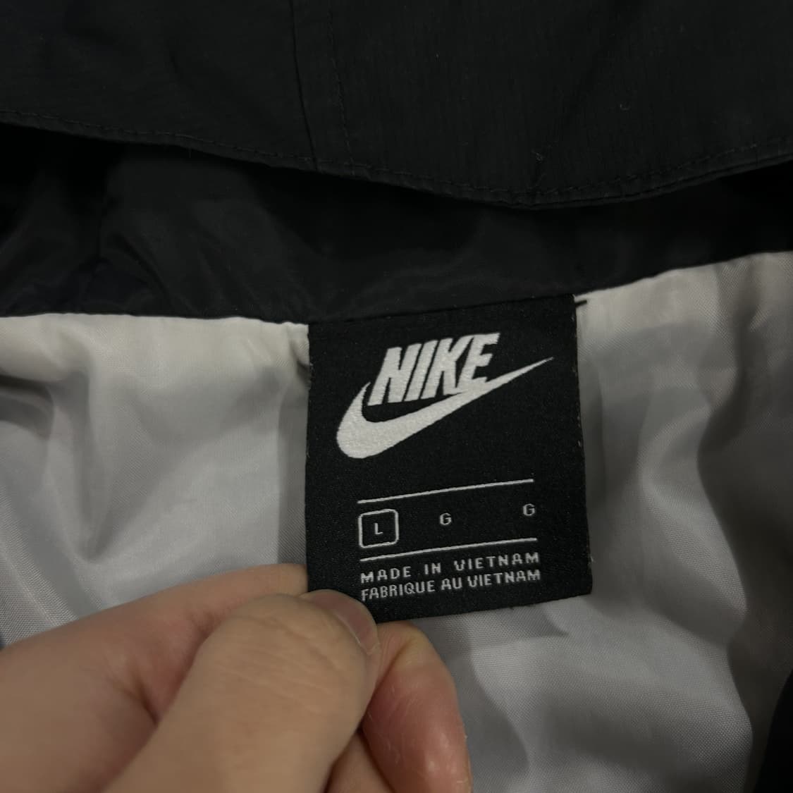 나이키 에어 블랙/화이트 아노락 후드 바람막이 L 상품이미지2