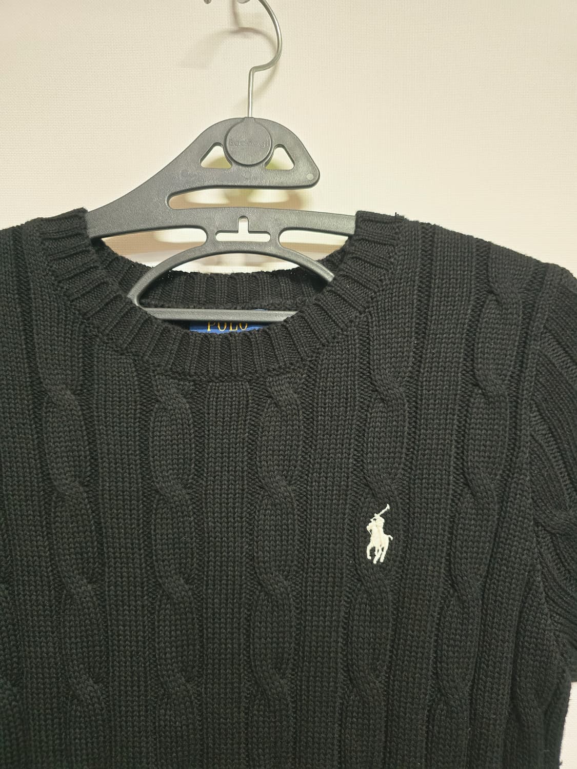 폴로 랄프로렌 케이블 반팔 니트 블랙m 상품이미지2