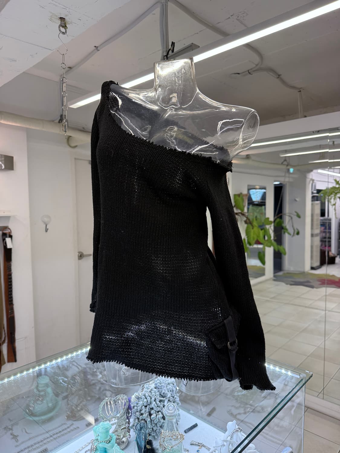 off shoulder pocket heavy knit 상품이미지2