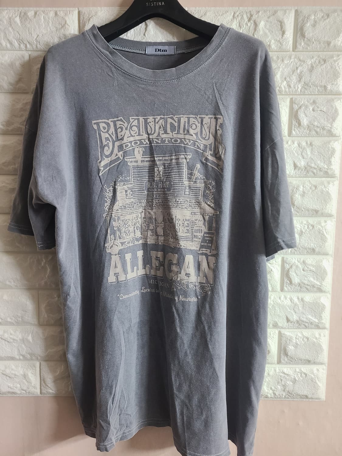 dtm 프린팅 반팔 티셔츠 회색(105) 상품이미지1