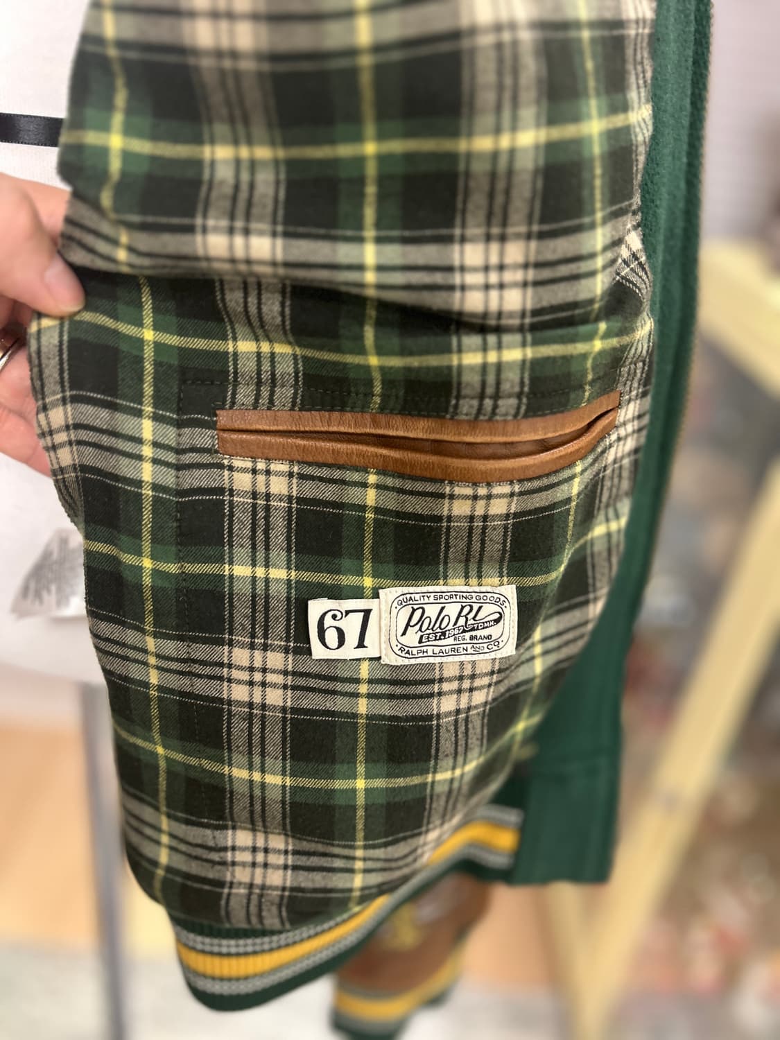 폴로 랄프로렌 올드보이 크루 울 레더믹스  바시티 자켓 XL 상품이미지7