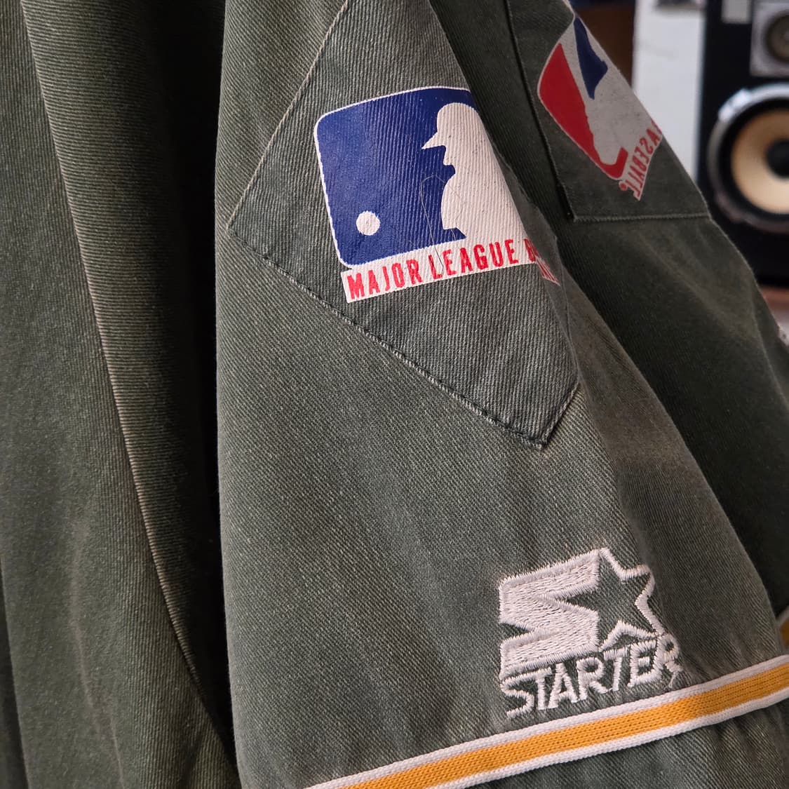 90S 스타터 X MLB 오클랜드 코튼 유니폼 반팔 셔츠 상품이미지4