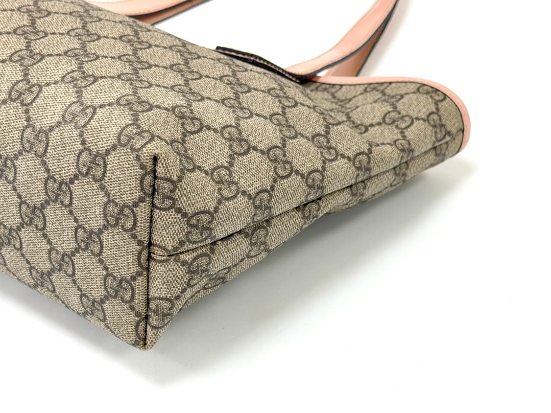 구찌 GG 수프림 캔버스 핑크 레더 쇼퍼백 상품이미지8