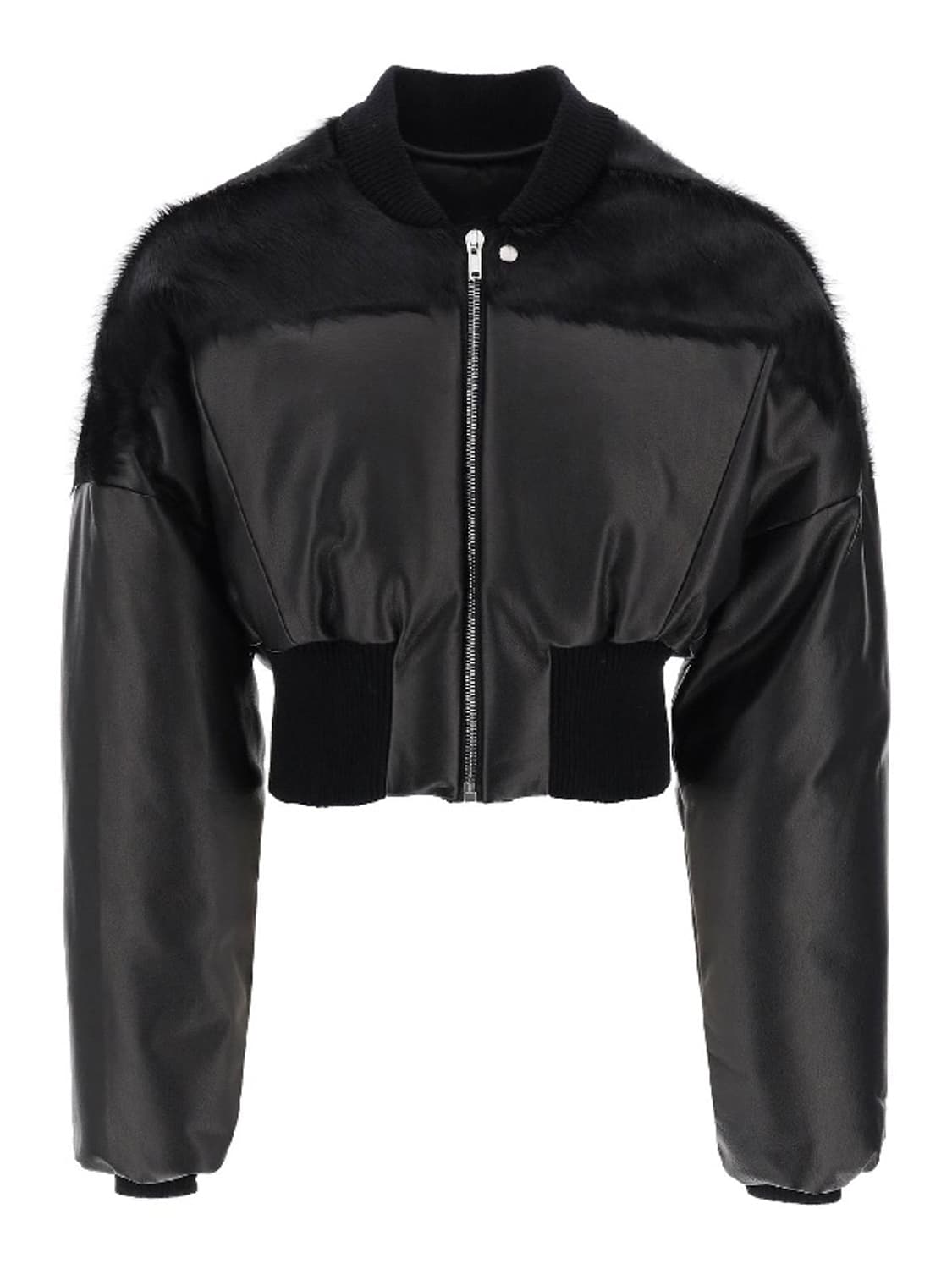 릭오웬스 퍼 인서트 카프 레더 봄버 자켓 50 상품이미지1