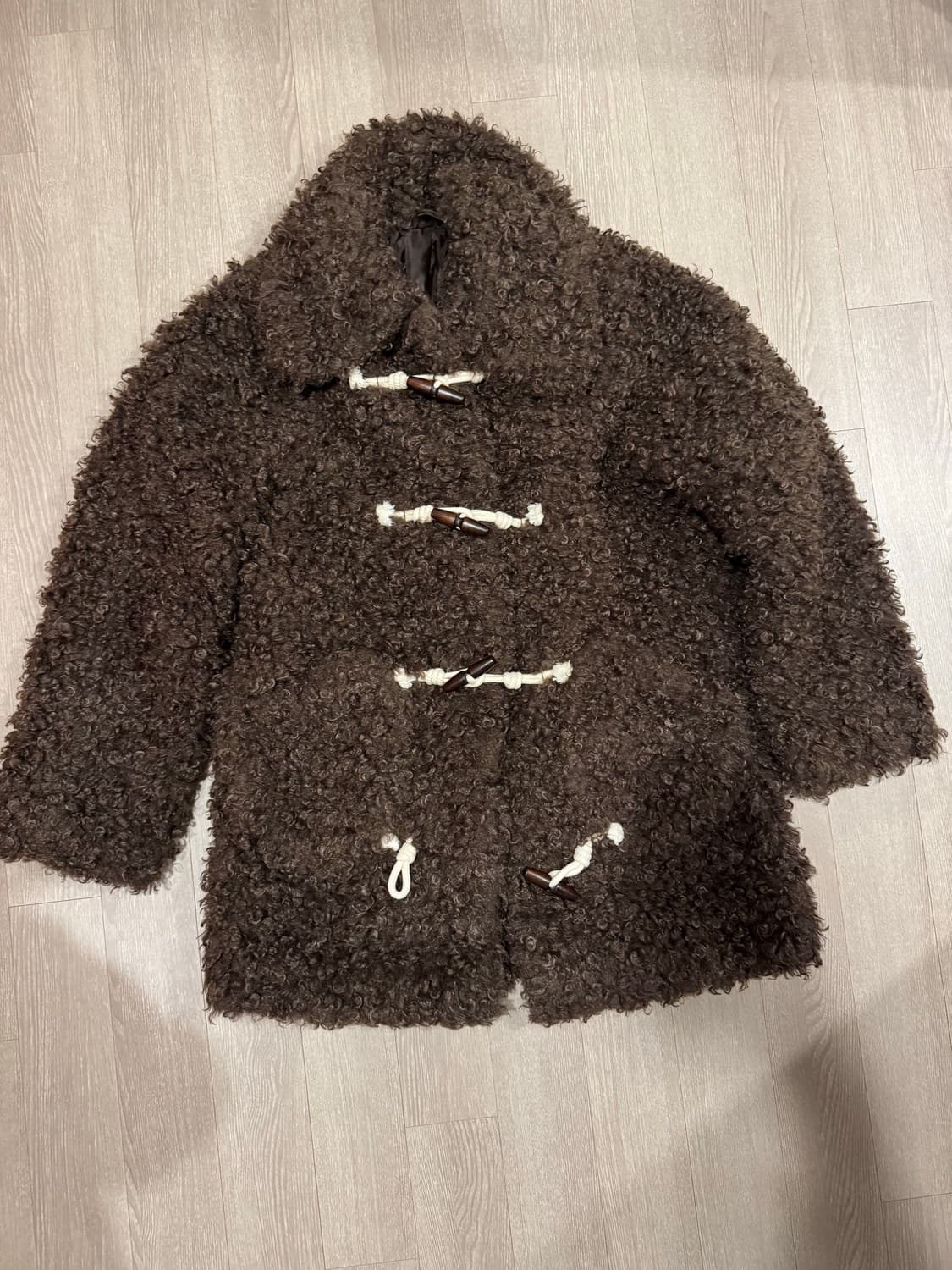 마이스 라그랑 퍼 더플 코트 브라운 free사이즈 상품이미지3