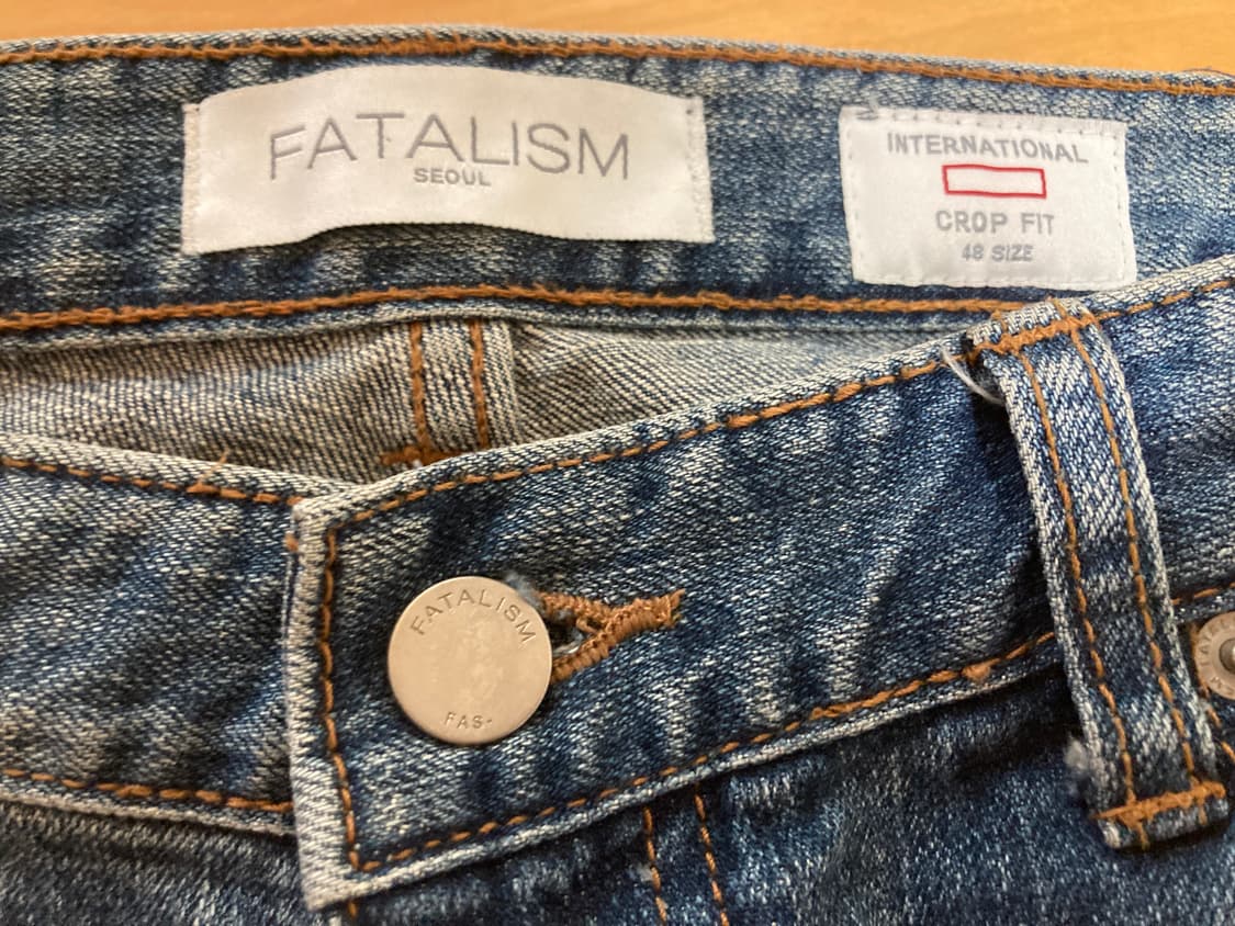 페이탈리즘 크롭 워싱 데님 청바지 상품이미지2