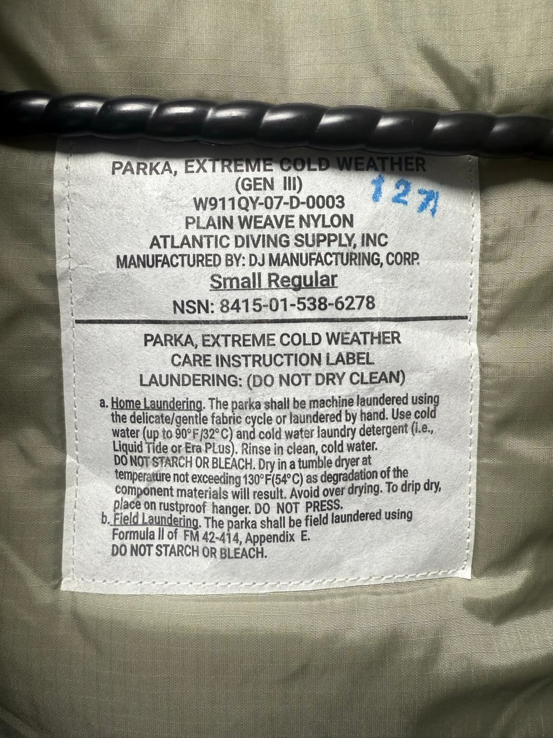 (새상품)프리마로프트 og레벨7 파카 스몰 레귤러 판매 상품이미지7