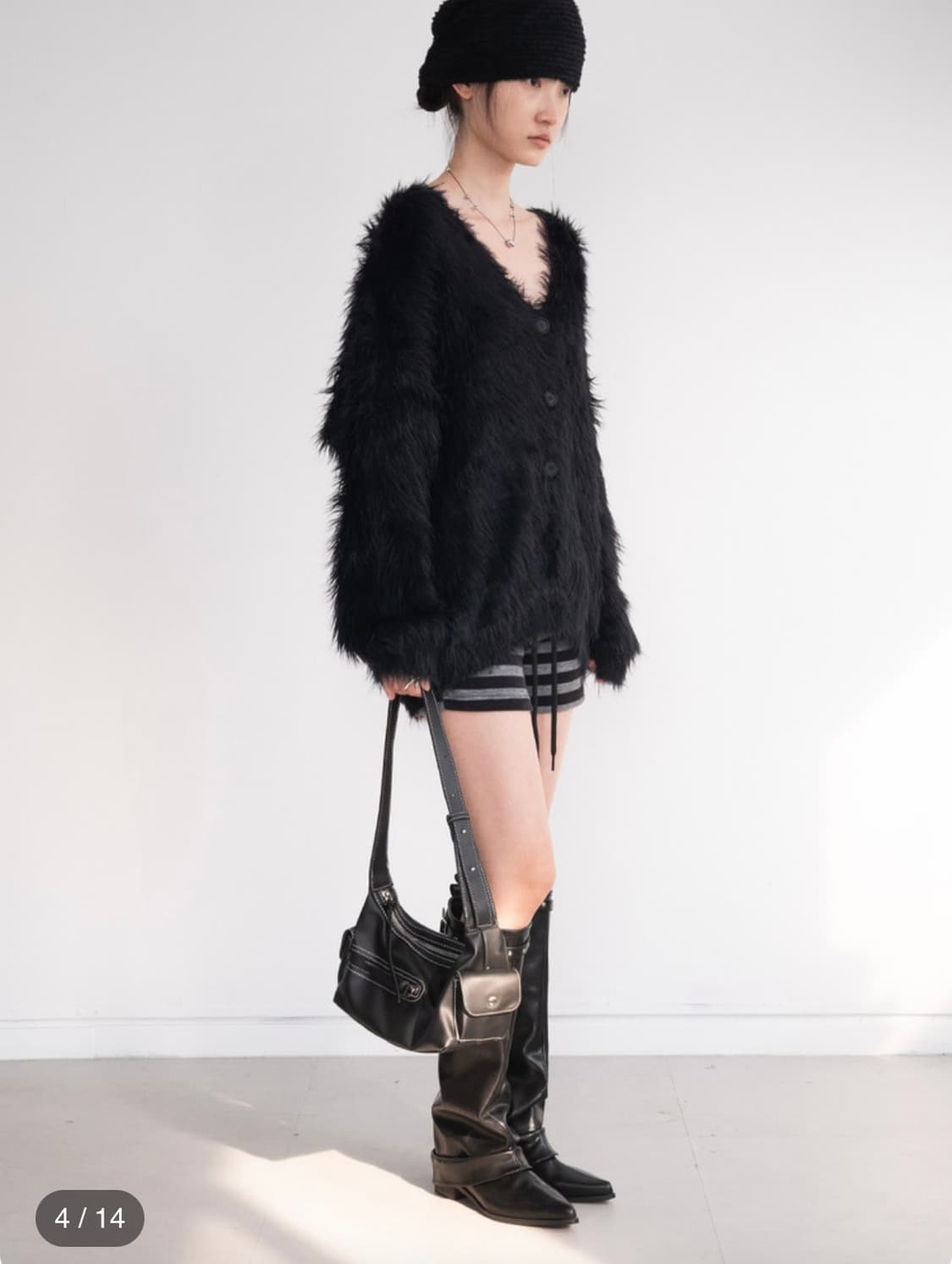피키소사이어티 Over Brush Fur Jacket (Black) 상품이미지3
