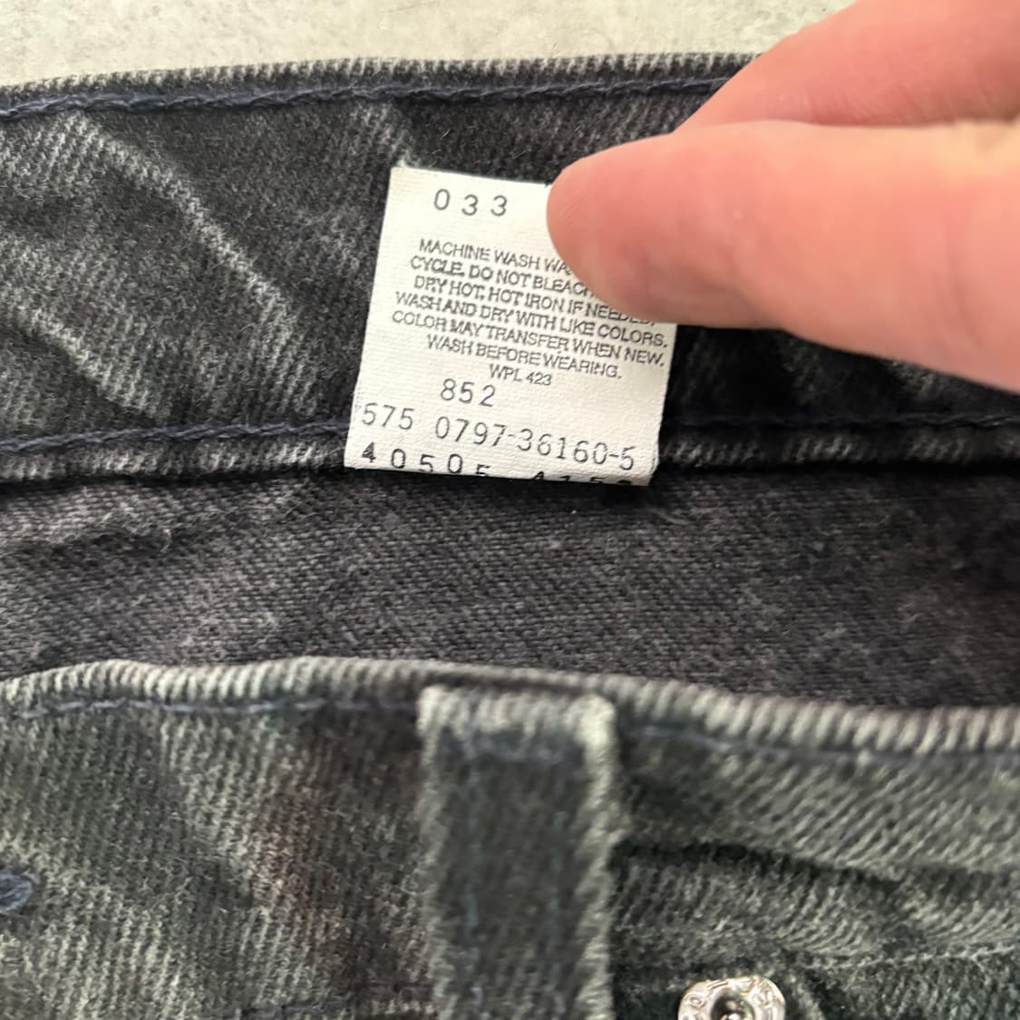 [36/32] 90s USA🇺🇸 리바이스 505 오렌지 탭 블랙 흑청 상품이미지5