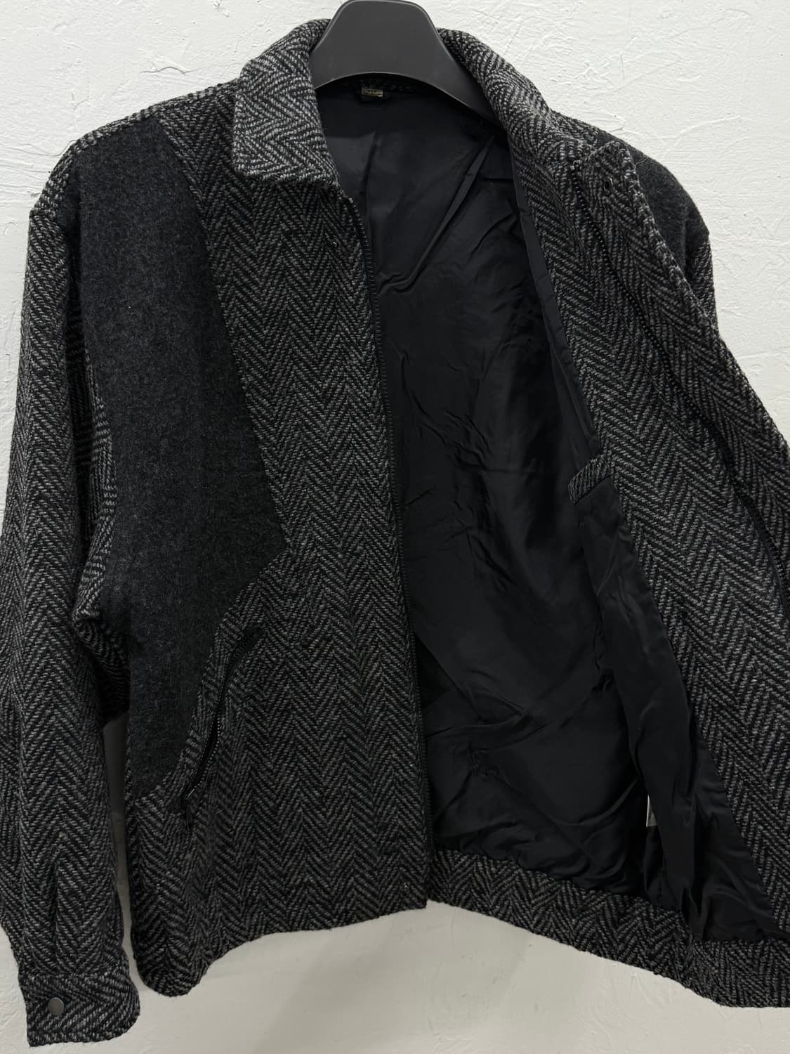 JPN 해링본 패널 울 자켓 상품이미지3