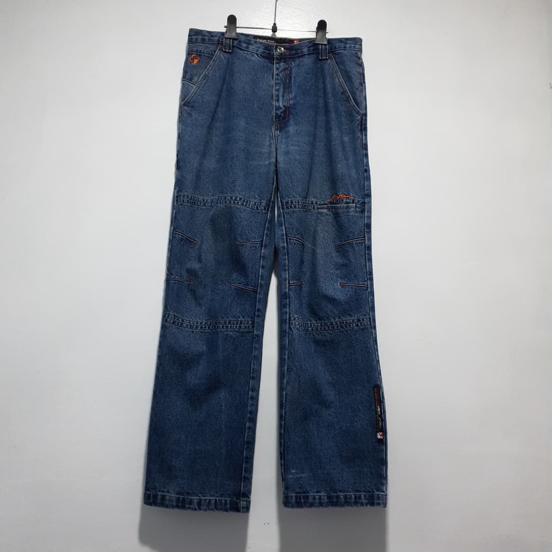 칼카니 카펜터 더블니 올드스쿨 Y2K 힙합 와이드 데님 팬츠 청바지 상품이미지1