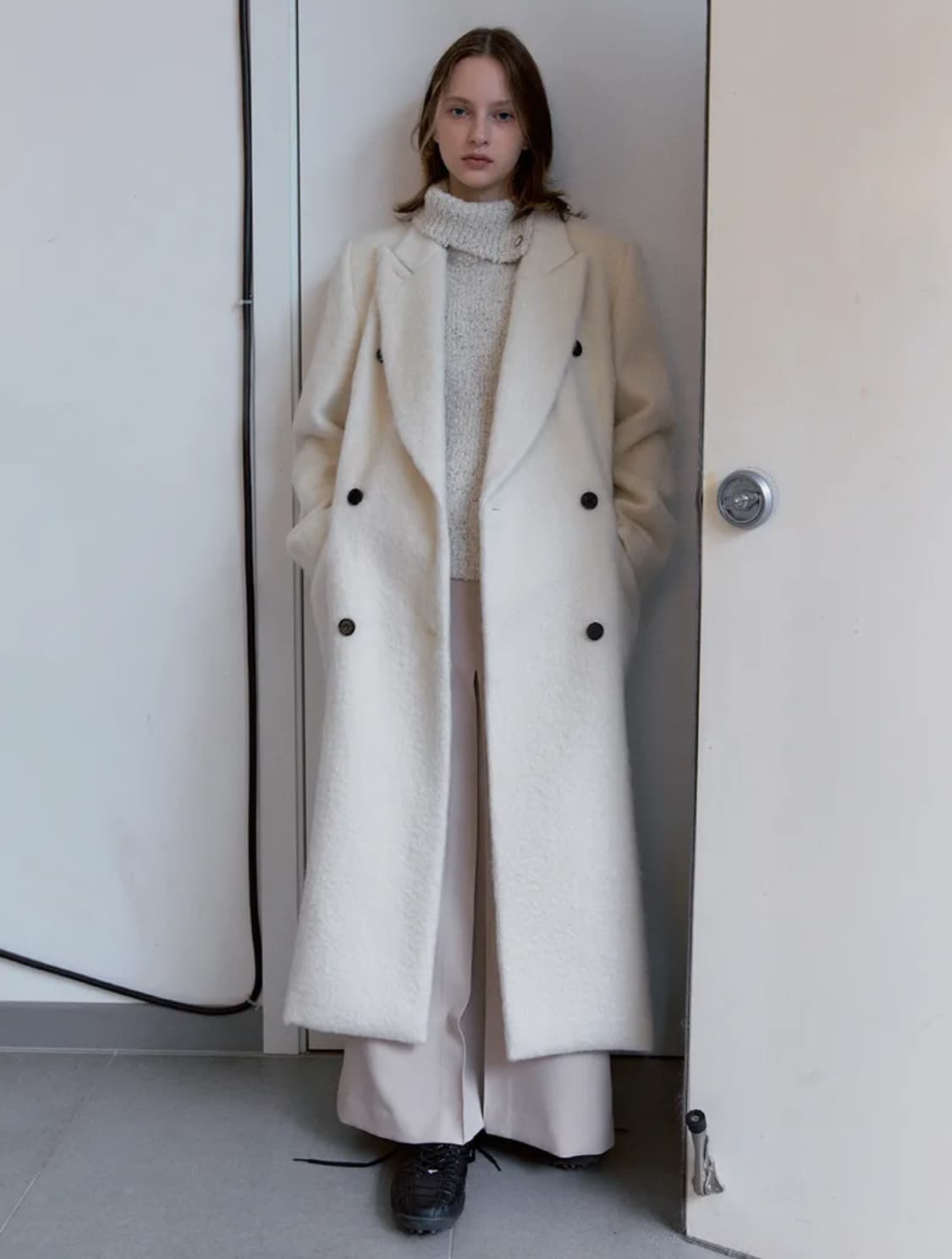 Sinoon 시눈 더블 브레스트 롱코트 상품이미지2