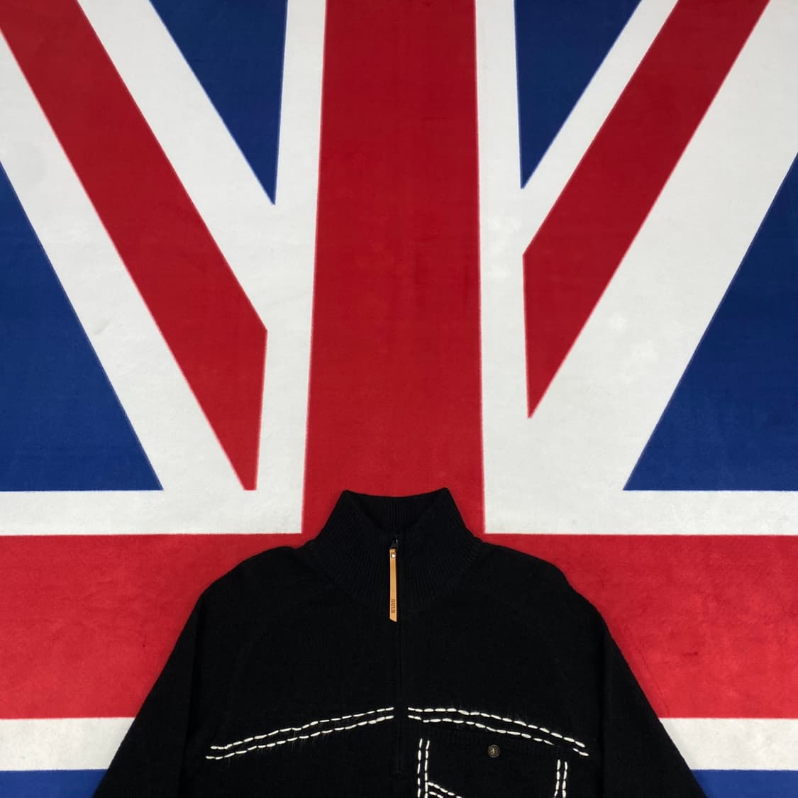 세터 포켓 스티치 하프집업 니트 L 실측 XL  상품이미지2